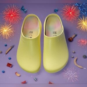Birkenstock Wonen"s Super Birki Pop Corn Yellow Vegan Clogs Sz 7